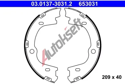 ATE Sada brzdov�ch �elist� parkovac� brzdy AT 653031, 03.0137-3031.2