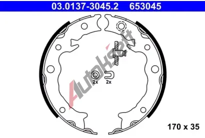 ATE Sada brzdovch elist parkovac brzdy AT 653045, 03.0137-3045.2