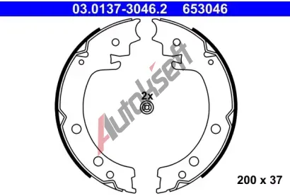 ATE Sada brzdových čelistí parkovací brzdy AT 653046, 03.0137-3046.2 ATE Sada brzdových čelistí parkovací brzdy AT 653046, 03.0137-3046.2