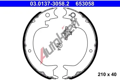 ATE Sada brzdových čelistí parkovací brzdy AT 653058, 03.0137-3058.2 ATE Sada brzdových čelistí parkovací brzdy AT 653058, 03.0137-3058.2