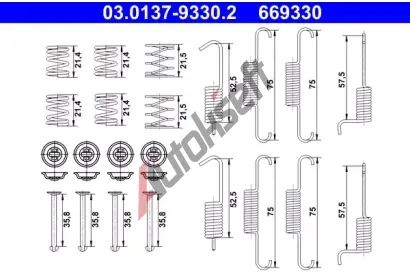 ATE Sada příslušenství parkovacích brzdových čelistí AT 669330, 03.0137-9330.2 ATE Sada příslušenství parkovacích brzdových čelistí AT 669330, 03.0137-9330.2