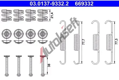 ATE Sada psluenstv parkovacch brzdovch elist AT 669332, 03.0137-9332.2