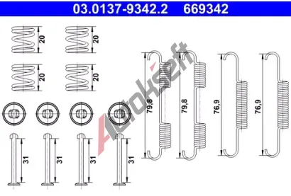 ATE Sada psluenstv parkovacch brzdovch elist AT 669342, 03.0137-9342.2