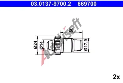 ATE Sada psluenstv parkovacch brzdovch elist AT 669700, 03.0137-9700.2