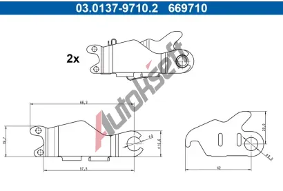 ATE Sada p��slu�enstv� parkovac�ch brzdov�ch �elist� roz�i�uj�c� z�mek AT 669710, 03.0137-9710.2