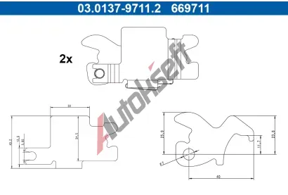 ATE Sada psluenstv parkovacch brzdovch elist roziujc zmek AT 669711, 03.0137-9711.2