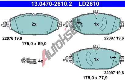 ATE Sada brzdovch destiek ATE Ceramic AT LD2610, 13.0470-2610.2