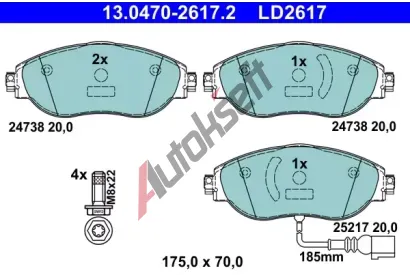 ATE Sada brzdovch destiek ATE Ceramic AT LD2617, 13.0470-2617.2
