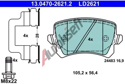 ATE Sada brzdovch destiek ATE Ceramic AT LD2621, 13.0470-2621.2