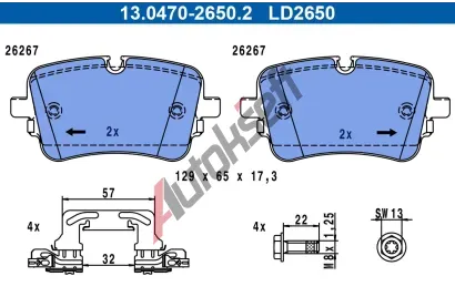 ATE Sada brzdov�ch desti�ek ATE Ceramic AT LD2650, 13.0470-2650.2