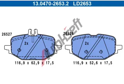 ATE Sada brzdovch destiek ATE Ceramic AT LD2653, 13.0470-2653.2