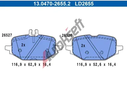 ATE Sada brzdovch destiek ATE Ceramic AT LD2655, 13.0470-2655.2