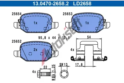 ATE Sada brzdovch destiek ATE Ceramic AT LD2658, 13.0470-2658.2