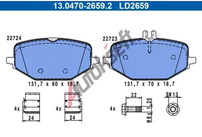 ATE Sada brzdovch destiek ATE Ceramic AT LD2659, 13.0470-2659.2