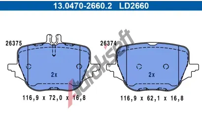 ATE Sada brzdovch destiek ATE Ceramic AT LD2660, 13.0470-2660.2