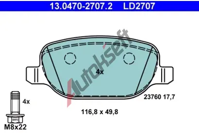 ATE Sada brzdovch destiek Ceramic AT 23760, AT LD2707