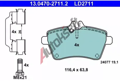 ATE Sada brzdovch destiek Ceramic AT 24077, AT LD2711