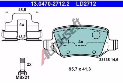 ATE Sada brzdovch destiek Ceramic AT 23138, AT LD2712