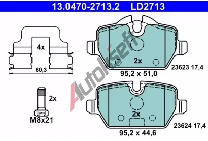 ATE Sada brzdovch destiek Ceramic AT 23624, AT LD2713