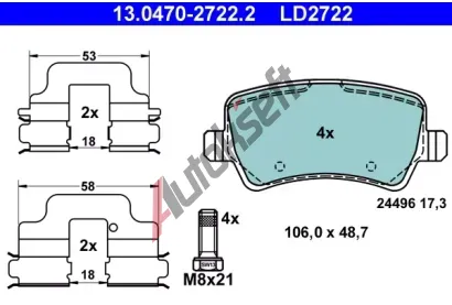 ATE Sada brzdovch destiek Ceramic AT 24496, AT LD2722