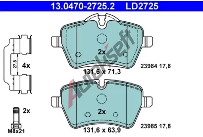 ATE Sada brzdovch destiek Ceramic AT 23985, AT LD2725