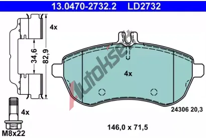 ATE Sada brzdovch destiek Ceramic AT LD2732, AT 24306