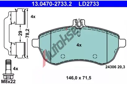 ATE Sada brzdovch destiek Ceramic AT 24306, AT LD2733