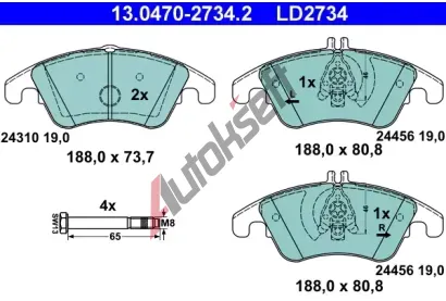 ATE Sada brzdovch destiek Ceramic AT 24456, AT LD2734