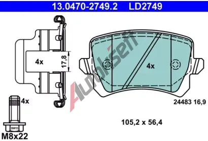 ATE Sada brzdovch destiek Ceramic AT 24483, AT LD2749