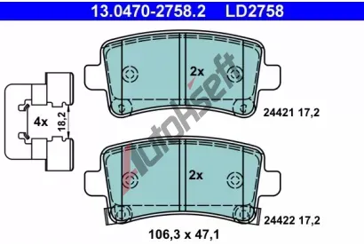 ATE Sada brzdovch destiek Ceramic AT LD2758, AT 24422