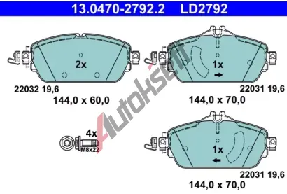 ATE Sada brzdovch destiek ATE Ceramic AT LD2792, 13.0470-2792.2