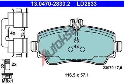 ATE Sada brzdovch destiek Ceramic AT LD2833, AT 23070