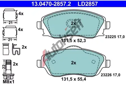 ATE Sada brzdovch destiek Ceramic AT LD2857, AT 23226