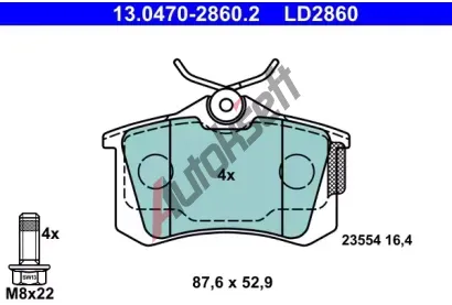 ATE Sada brzdovch destiek Ceramic AT LD2860, AT 23554