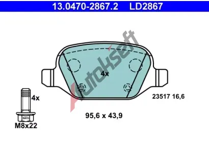 ATE Sada brzdovch destiek Ceramic AT 23517, AT LD2867