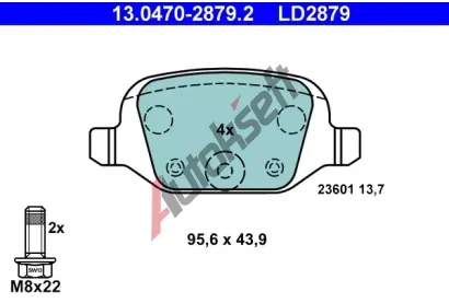 ATE Sada brzdovch destiek Ceramic AT 23601, AT LD2879