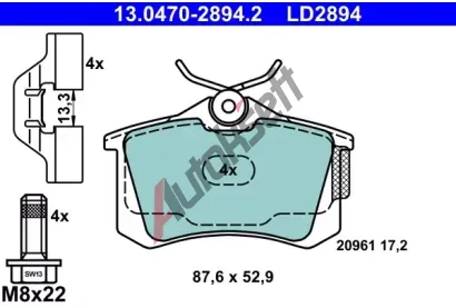 ATE Sada brzdovch destiek Ceramic AT LD2894, AT 20961