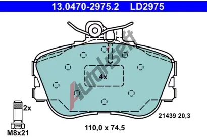 ATE Sada brzdovch destiek Ceramic AT 21439, AT LD2975