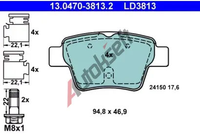 ATE Sada brzdovch destiek Ceramic AT 24150, AT LD3813