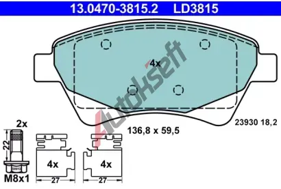 ATE Sada brzdovch destiek Ceramic AT 23930, AT LD3815