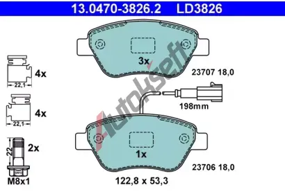 ATE Sada brzdovch destiek Ceramic AT 23707, AT LD3826