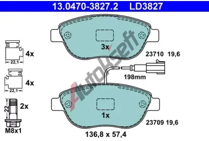 ATE Sada brzdovch destiek Ceramic AT 23710, AT LD3827