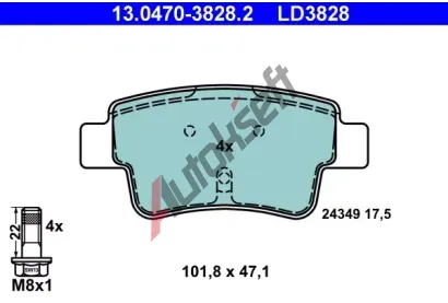 ATE Sada brzdovch destiek Ceramic AT LD3828, AT 24349