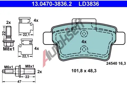 ATE Sada brzdovch destiek Ceramic AT 24540, AT LD3836