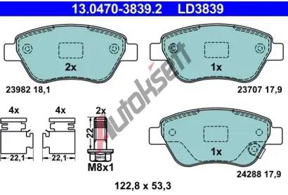 ATE Sada brzdovch destiek Ceramic AT 24288, AT LD3839