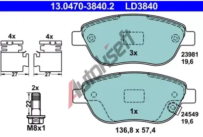 ATE Sada brzdovch destiek Ceramic AT 24549, AT LD3840