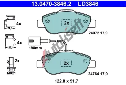 ATE Sada brzdovch destiek Ceramic AT 24764, AT LD3846