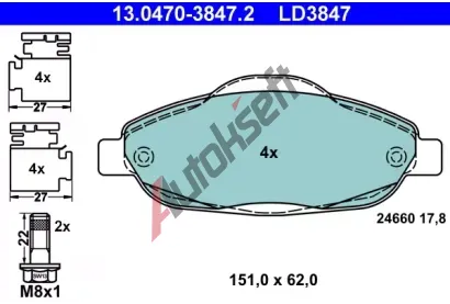 ATE Sada brzdovch destiek Ceramic AT LD3847, AT 24660