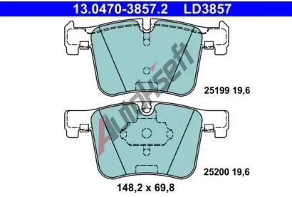 ATE Sada brzdovch destiek ATE Ceramic AT LD3857, 13.0470-3857.2