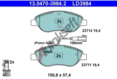 ATE Sada brzdovch destiek Ceramic AT 23713, AT LD3984